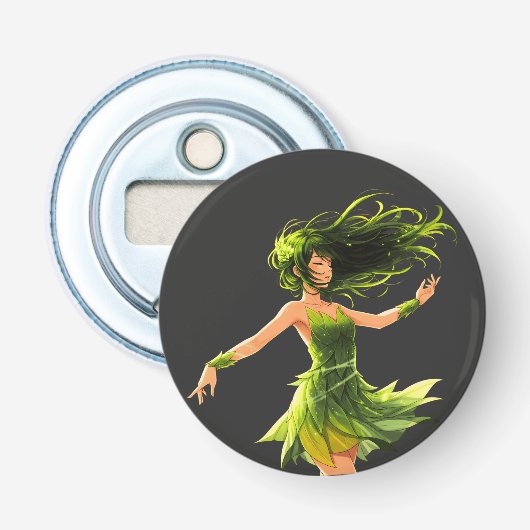 Het gefluister van de wind button flesopener (Voorkant)
