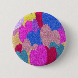 Het gefragmenteerde Abstracte schilderen van het h Ronde Button 5,7 Cm