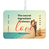 Het geheim is liefde aangepaste bruiloft foto dank luchtverfrisser (Achterkant)