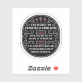 Het geheim om van goede wijn te genieten sticker (Vel)