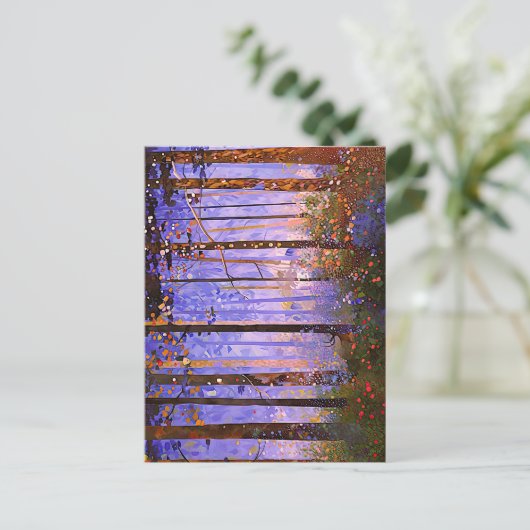 Het geheime pad van de herten - Brede boslandschap Briefkaart (Staand voorkant)