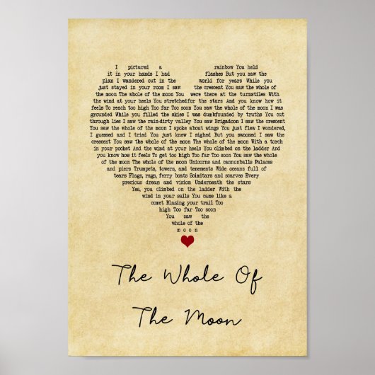 Het gehele  moonhartzong Lyric Poster (Voorkant)