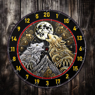 Het gehuil van de wolf staat voor kracht en vrijhe dartbord