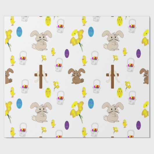 Het geïllustreerde verpakkende document van Pasen Cadeaupapier (Vlak)