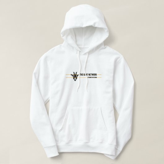 Het Geitennetwerk - de Witte Hoodie van de Pullove (Design voorkant)