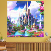 Het gekantelde kasteel: een plaats van schoonheid canvas afdruk (Insitu (Woonkamer))