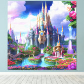 Het gekantelde kasteel: een plaats van schoonheid canvas afdruk (Insitu (Houten vloer))