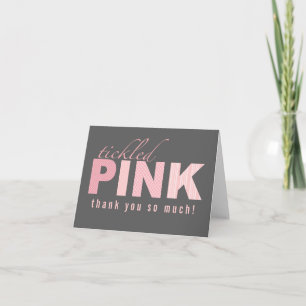 Het gekietelde Roze Meisje van het Baby dankt u Bedankkaart