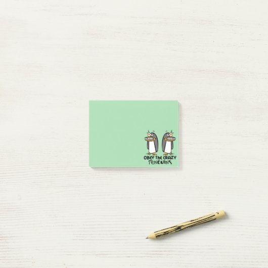 Het gekke Pinguïn grafische ontwerp is smakelijk Post-it® Notes (Op bureau)