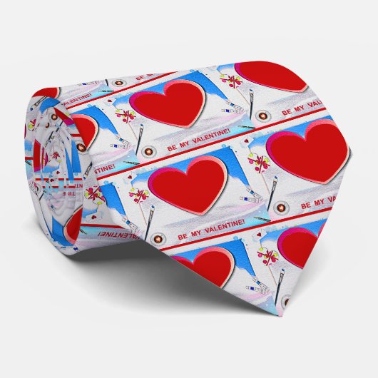 Het gekleurde hart van de Valentijn voegt uw foto  Stropdas (Opgerold)