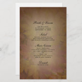 Het gekleurde Maple Leaves Fall Wedding Menu (Voorkant / Achterkant)