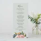 Het gekleurde menu 'Floral Wedding' (Staand voorkant)