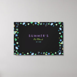 Het GEKLEURDE Teken van Mitzvah van de Knuppel van Canvas Afdruk