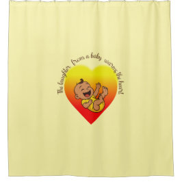 "Het gelach van een baby verwarmt het hart." Douchegordijn