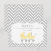 Het gele Baby shower van de Tweelingen van Bedankkaart (Voorkant / Achterkant)