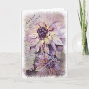 HET GELE EN PAARSE AANMOEDIGEN VAN DAHLIA'S KAART