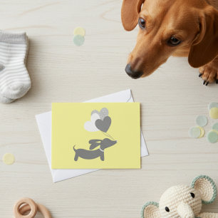 Het gele Grijze Baby shower van de Tekkel dankt u Bedankkaart