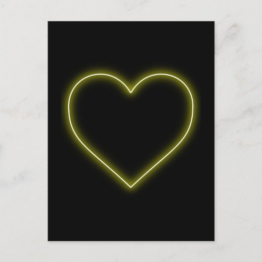 Het Gele Hart van het neon - Liefde Valentijns Feestdagenkaart (Voorkant)