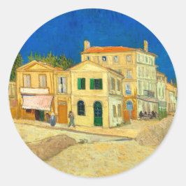 Het gele huis (1888) Van Gogh Landscape Art Ronde Sticker