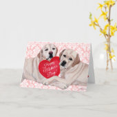 Het gele Moederdag van het Duo van Labrador Kaart (Gele Bloem)