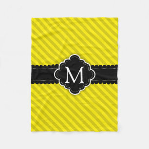 Het gele Monogram van de Douane van het Patroon Fleece Deken