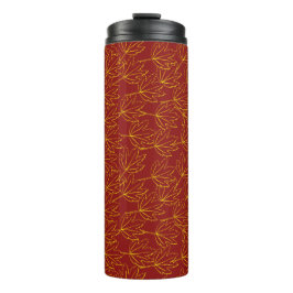 het gele najaarsblad is bruin thermosbeker