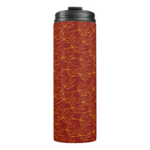 het gele najaarsblad is bruin thermosbeker