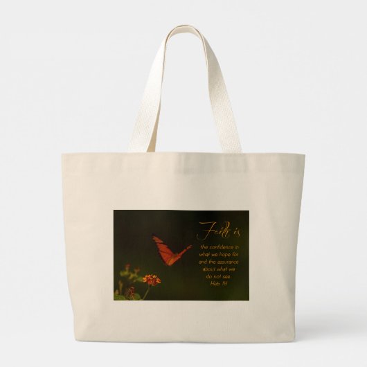 Het geloof is... Inspirerend Manuscript Grote Tote Bag (Achterkant)
