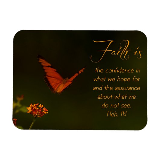 Het geloof is... Inspirerend Manuscript Magneet (Horizontaal)