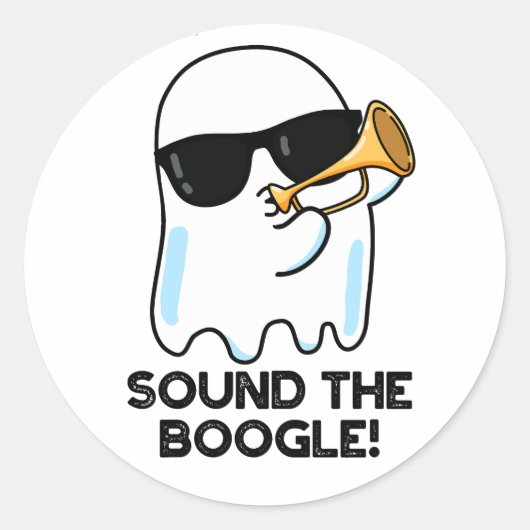 Het geluid van de grappige ghost Bugle Pun Ronde Sticker (Voorkant)