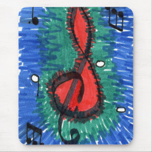 "Het geluid van het Rood" Abstract Design Mousepad Muismat