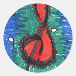"Het geluid van rood" Abstract design sticker