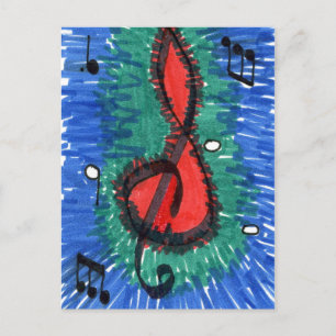 Het "Geluid van Rood" Abstracte Briefkaart