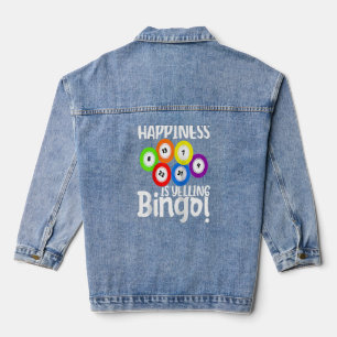 Het geluk van Bingo roept Bingo Raglan honkbal Denim Jacket