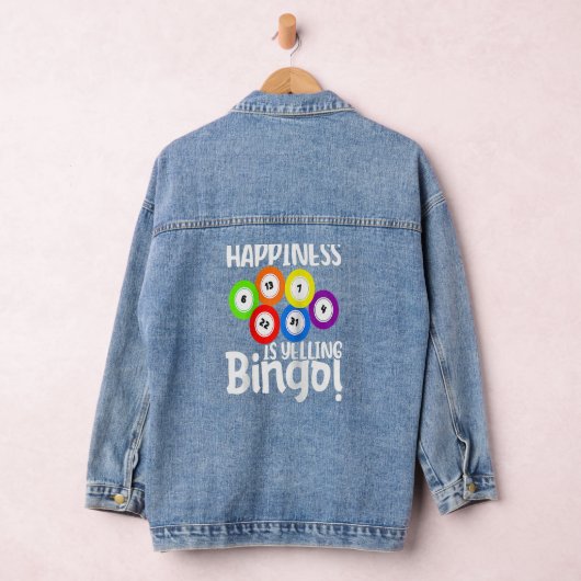 Het geluk van Bingo roept Bingo Raglan honkbal Denim Jacket (Hangar)