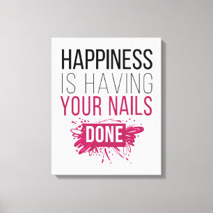 Het geluk van de klap laat je nagels doen. canvas afdruk