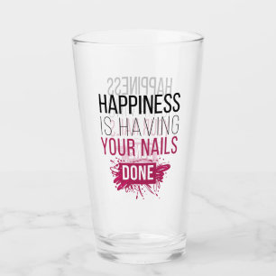 Het geluk van de klap laat je nagels doen. glas