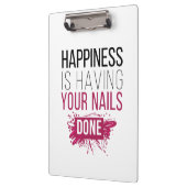 Het geluk van de klap laat je nagels doen. klembord (Links)