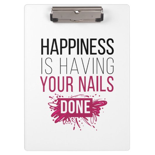 Het geluk van de klap laat je nagels doen. klembord (Voorkant)