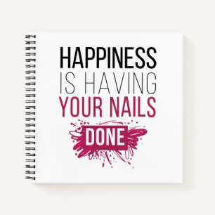 Het geluk van de klap laat je nagels doen. notitieboek
