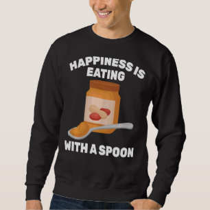 Het geluk van de pindaknop eet met een spleet S Trui