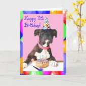 Het gelukkige 11de wenskaart van de Bokser van de Kaart (Gele Bloem)