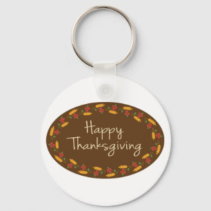 Het gelukkige Bericht van de Thanksgiving Sleutelhanger