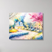 Het gelukkige dorp canvas afdruk (Voorkant)