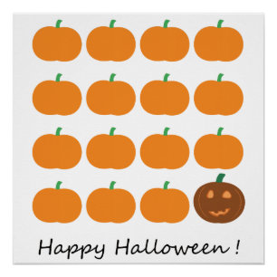 Het gelukkige Flard van de Pompoen van Halloween Perfect Poster