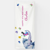 Het gelukkige gezicht van de olifant spandoek (Verticaal)