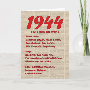 Het gelukkige Jaar van de Verjaardag 1944 de jaren Kaart