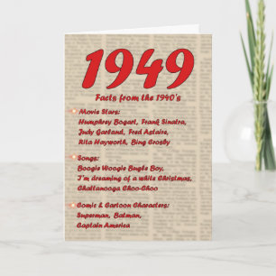 Het gelukkige Jaar van de Verjaardag 1949 de jaren Kaart