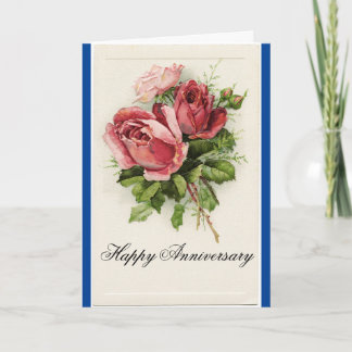 Het Gelukkige Jubileum van vintage Rozen Kaart