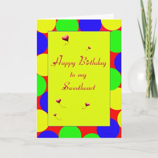 Het gelukkige Liefje van de Verjaardag Kaart (Voorkant)